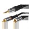 Шнур Стерео 3,5мм - 2 RCA, 5м, Gold-металл REXANT 17-4225