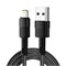 Кабель USB-A – Lightning для Apple, 2,4А, 1м, в черной нейлоновой оплетке REXANT 18-7060 - фото 86407