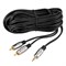 Шнур Стерео 3,5мм - 2 RCA, 5м, Gold-металл REXANT 17-4225