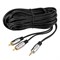 Шнур Стерео 3,5мм - 2 RCA, 5м, Gold-металл REXANT 17-4225
