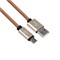 Кабель USB-A – micro USB, 0,5А, 1м, эко-кожа, коричневый REXANT 18-4231